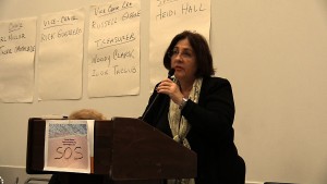 Donna Gilmore, founder of SanOnofreSafety.org, addresses the Environmental Caucus of California’s Democratic Party about making California a leader in responsible, “best-available-technology” radioactive waste management.